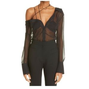 NENSI DOJAKA Silk Organza Button-Up Shirt NWT